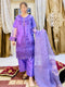 Nikhaar Three-Piece Organza Suit with Handmade Embroidery and Gown Cut