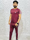 Adi 03 Strips Maroon Summer Track Suit