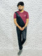 UA Maroon-Black Summer Track Suit