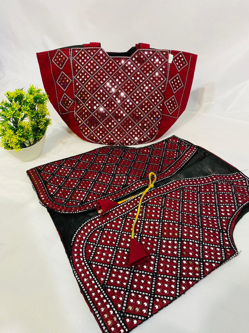 Traditional Ladies Hand Bag and Waist Coat Pair